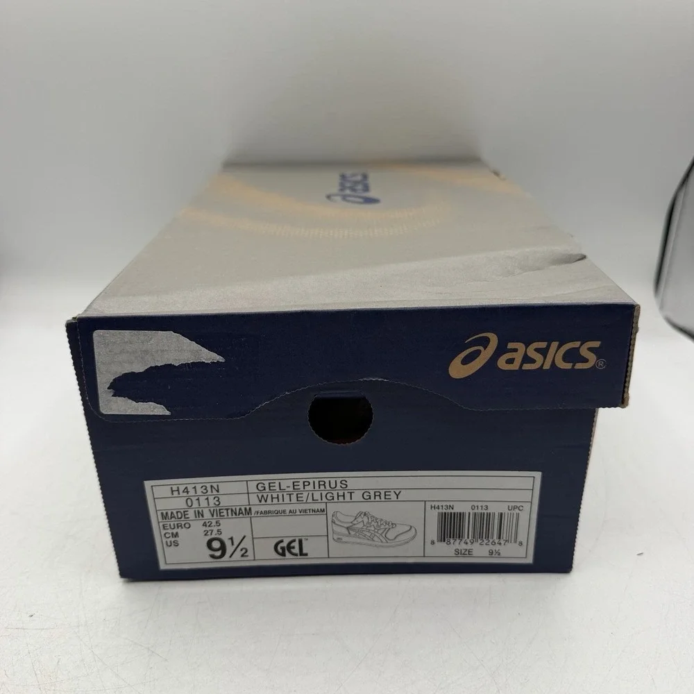 Asics Gel Epirus Shoes Mens Sz 9.5 White/Light Grey/Red Sneakers H413N 0113